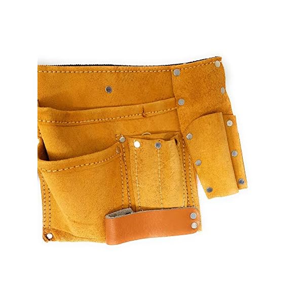 Toolzy 100074 Werkzeuggürtel 11 Taschen Werkzeug Gürtel Messertasche Nageltasche Hammerhalter – Bild 6