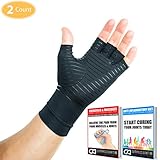 Compression Gloves Infused With Copper | Arthritis | Rheumatoid | Carpal Tunnel | Sports | Muscle & Joint Pain | Men and Women (Unisex)
