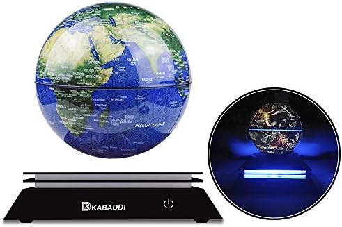 Magnetic Floating Globe, KABADDI Rotating Levitating Globe World Map with Star Constellation Display for Home Office Desk Decoration, Kids Educational Birthday Gift(6 inch Navy Blue)