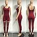Women Hippie Destroyed Hole Cut Long Skinny Pants Boyfriends Tank Top Rompers XL
