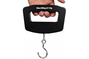 TXY Luggage Scale, LCD Display Travel Fish Digital Luggage Scales 50kg/10g Portable Electronic Hanging Backlight Balance Weighing (Hook Type)