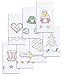 Jack Dempsey Stamped Decorative Hand Towel, 15 by 30-Inch, White, Holidays of The Year, Set of 7