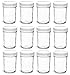 North Mountain Supply 8 Ounce Regular Mouth Tapered Mason Canning Jars - With White Safety Button Lids - Case of 12