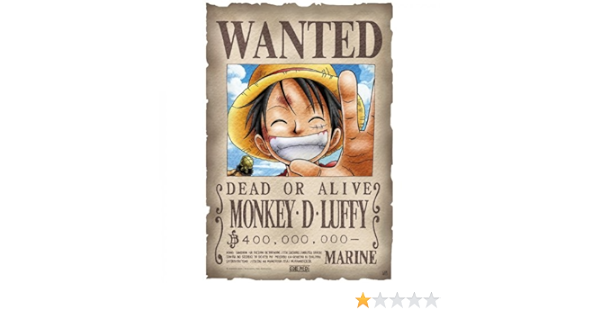 Amazon Com One Piece Scroll Wanted Luffy 33x49 By Abystyle Posters Prints