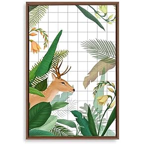 Framed Canvas Home Artwork Decoration Nordic Style Plant Canvas Wall Art for Living Room, Bedroom - 16x24 inches