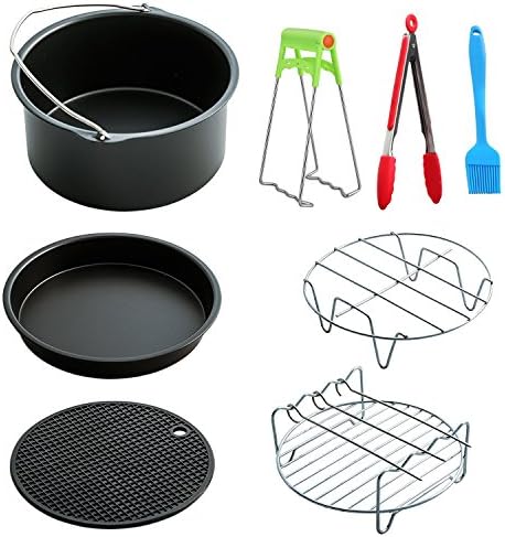 MySit Air Fryer Accessories 7" for Gowise Phillips Cozyna Fit all 3.7QT-5.3QT-5.8QT, Set of 8 (AirFryer_7in)