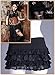 HaoLin Steampunk Retro Victorian Punk Cincher Lace up Long Ruffle Mini Skirt Black