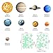 COOL BANK 36pcs Glow in The Dark Planet Wall Stickers 9pcs with 27pcs Stars Stickers ，Solar System Glowing Planets Wall Decals Peel Stick Art Decor for Walls Ceiling Kids Bedroom Living Room