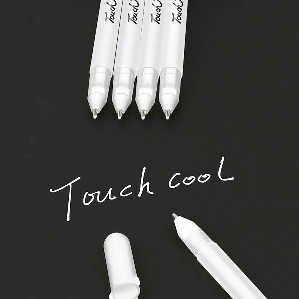 jieGREAT Office & Stationery 🌟 White Gel Pens Fine Point Tip Gel Ink Pens for Illustration Design Black Paper Drawing Adult Coloring Book Archival Ink Sketching Pens Back to School