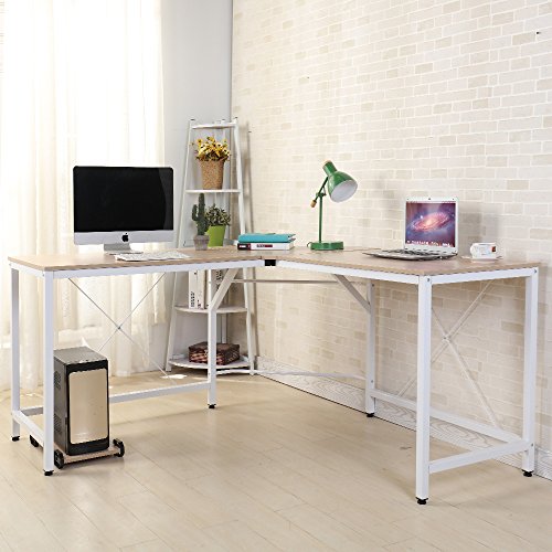image for DlandHome L-Shaped Computer Desk 59