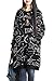 Minibee Women's Long Sleeve Dress Fashion Random Print Loose Tunics Tops with Pockets Style 5 Black