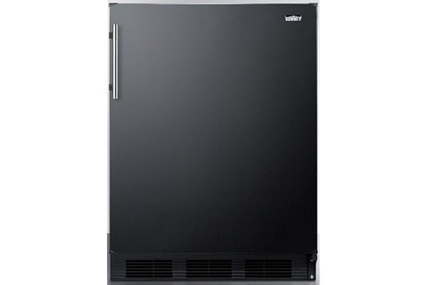 Summit Appliance FF63BK 24 Inch Wide All-Refrigerator - Black; Automatic Defrost; Adjustable Thermostat; CARB Compliant; RHD (Right-Hand Door Swing)