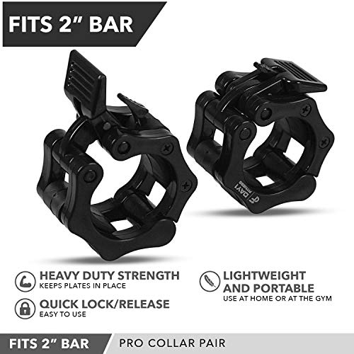 QuickRelease Safety Collars for Olympic Barbells, 2” Plates by D1F