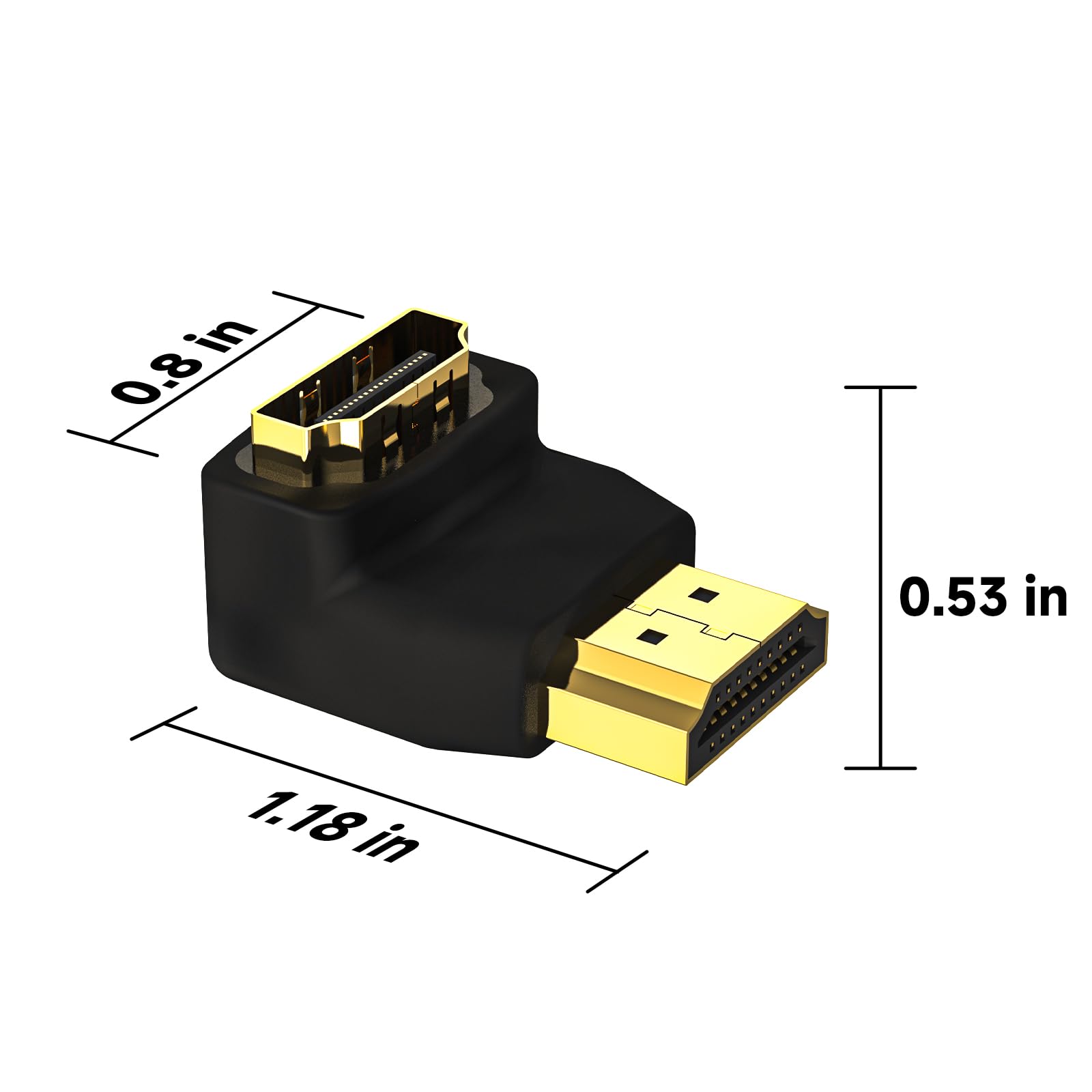 VCE HDMI 90 and 270 Degree Adapter 6-Pack, Right Angle HDMI Adapter Male to Female L-Shape Connector with 4K@60Hz, 3D for TV Stick, HDTV, PC
