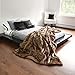 Best Home Fashion Coyote Faux Fur Throw Blanket - 58