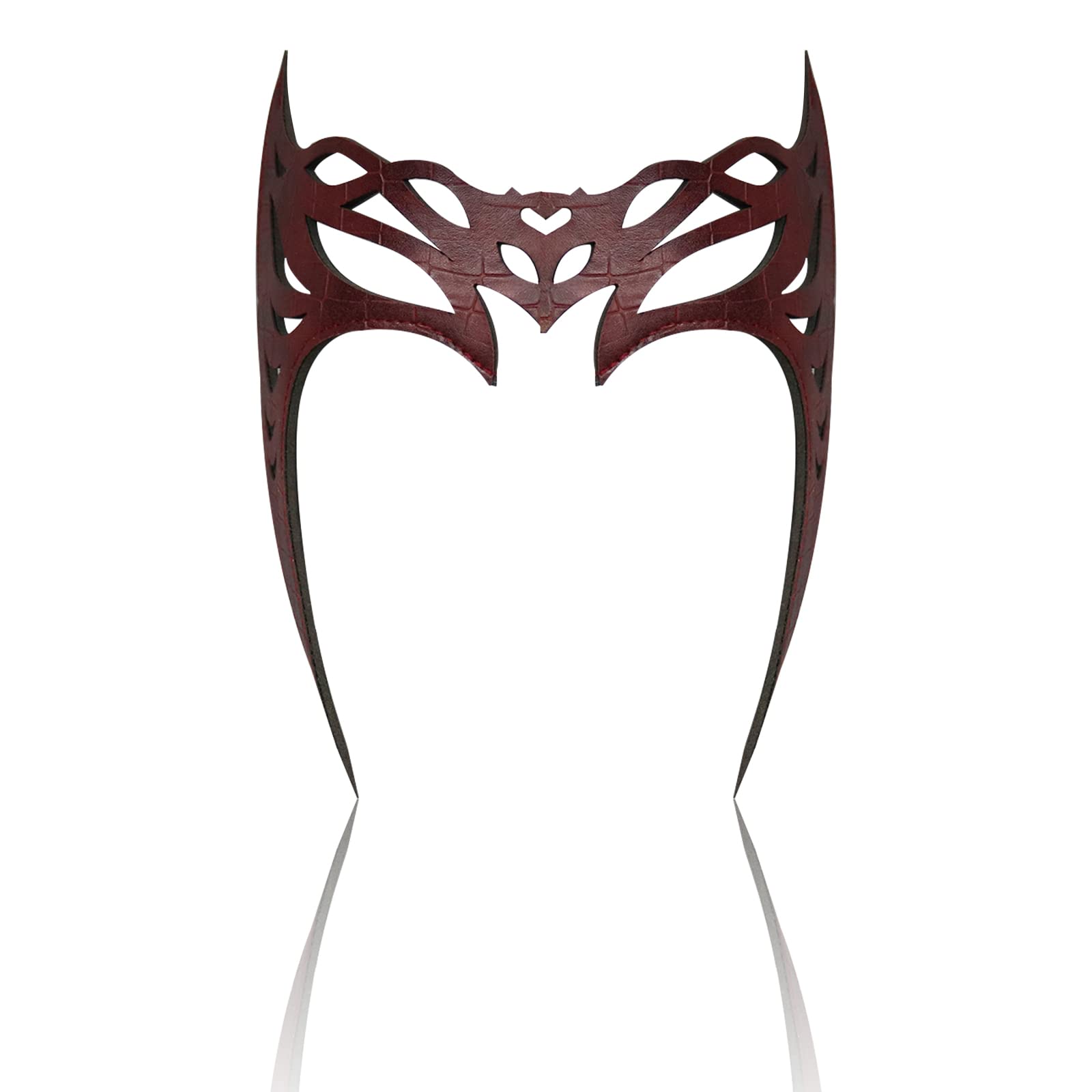 Scarlet Witch Crown Headpiece Wanda Maximoff Costume Headpiece Adult PU Leather Wanda Cosplay Mask Halloween Party Masquerade Props for Women (Scarlet Witch Crown, C)