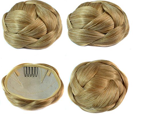 Beauty Wig World Fashion Women 60gr Mix Blonde Chignon Synthetic Donut Roller Hairpieces Clip-In Fake Hair Bun
