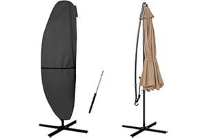 MEANCHEN Patio Umbrella Cover - Fit 8ft-12ft Offset Umbrella - 420D Oxford, Waterproof,Black