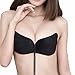 MEINAIER Self Adhesive Bra For Backless Dress,Reusable Silicone Push Up Invisible Bras With Drawstring For Women,For Dress Wedding Party [NEW VERSION],Black,B