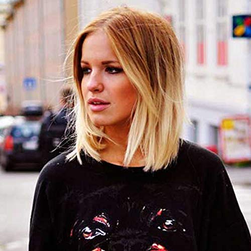 Amazon Com Queentas Short Bob Blonde Wig Blunt Cut Straight