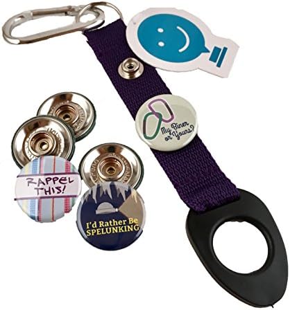 ChattySnaps Gift Pack - Cave Mania Purple Water Bottle Holder with 3 Interchangeable ChattySnaps Buttons