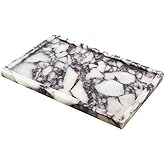Real Luxurious Natural Marble Vanity Tray Genuine Marble Storage Tray for Home Decor Stone Tray for Bathroom/Kitchen/Vanity/Dresser,Plate Holder for Tissues, Candles, Towel