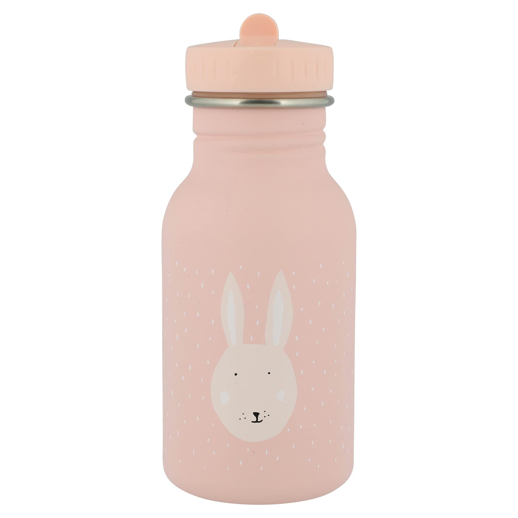 Trixie Drinking Bottle - Mrs. Rabbit - 350ml Stainless Steel Water Bottle for Kids - Pink - Leakproof - Eco-Friendly and BPA-Free — image 1