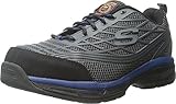 Skechers for Work Men's Conroe Walking Shoe, Charcoal/Blue, 9 M US