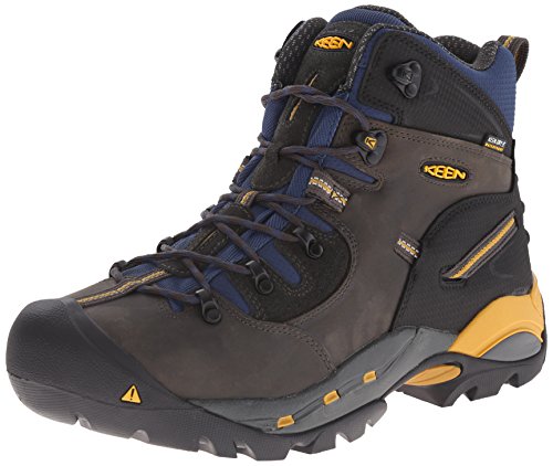 KEEN Utility Men's Pittsburgh Work Boot (Steel Toe),Raven/Yellow,10.5 D US