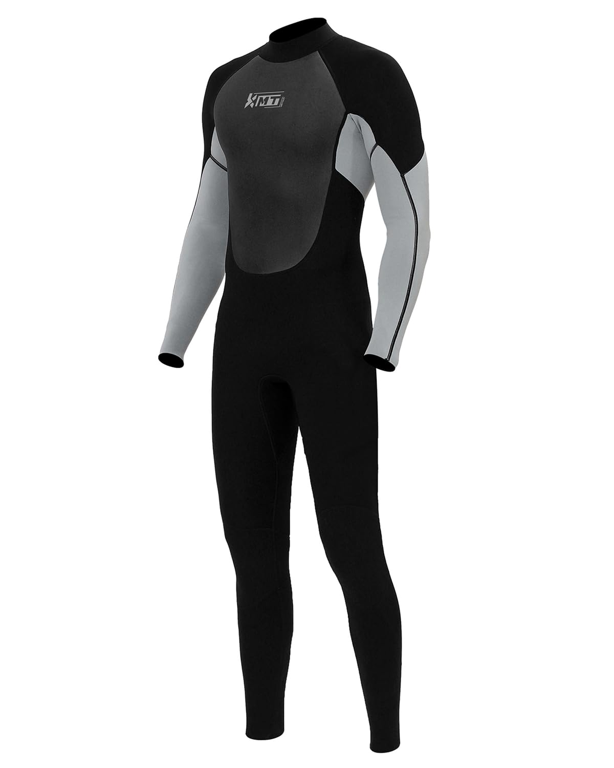Photo 1 of KMT Wetsuit for Men, Mens 3/2mm Wetsuits Full Ultraflex Wet Suits Back Zip Keep Warm in Cold Water High-Elasticity CR, Grey xx-Large