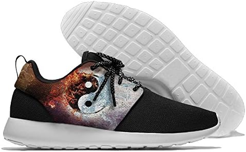 Yin Yang Design Men's Mesh Running Shoes Sneakers Lightweight Athletic Workout Fitness Sports Shoes Trainers 42