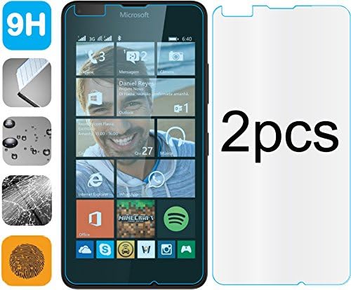 2pcs Premium Tempered Glass LCD Screen Protector Guard for Microsoft Nokia Lumia 640 XL (w/ 5.7" LCD) (2 Pieces by GUARMOR Brand)