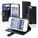WalkNTalkOnline - Apple iPhone 4 4G & iPhone 4S Black Executive Specially Designed Leather Book Wallet Case With Credit Card/Business Card Holder