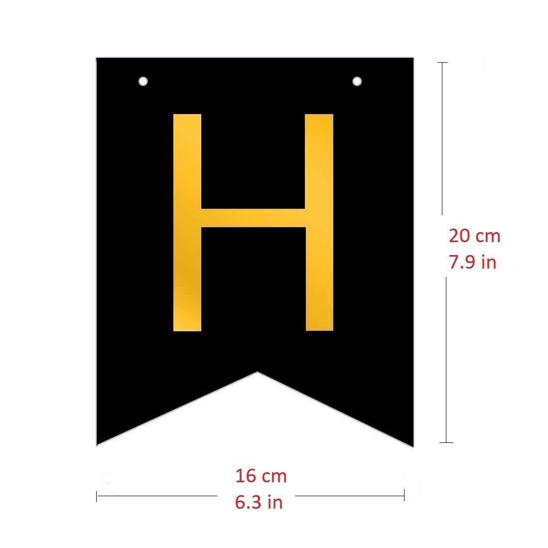 Oisee Birthday Party Decorations Set Black Gold Background Party Supplies Group Banner Honeycomb Paper Lantern Balloon Rain Curtain Tassel Paper Flower Ball