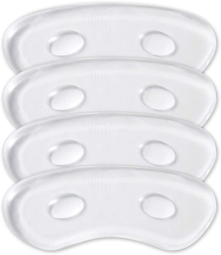 vipolish 4 Pairs 4 Inch Soft Transparent Gel Anti-wear Self-Adhesive Shoes Pads Reusable High Heel Shoes Cushion Foot Protector Insole Liner Heel Shoes Back Paste Footwear Insert Sticker
