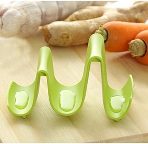 Meleg Otthon Plastic Kitchen Wave Shape Pot Pan Cover Lid Shell Stand Holder Racks Ladle Spoon Storage Rack Cooking Tools Kitchen Organizer (green)