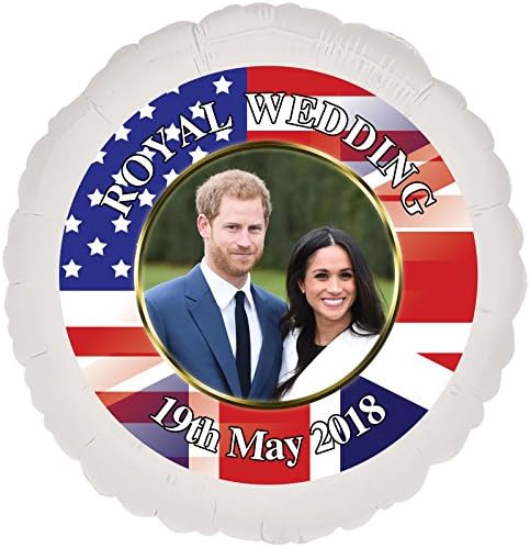 18" Royal Wedding Prince Harry Meghan Markle UK USA Party Photo Printed Foil Balloon
