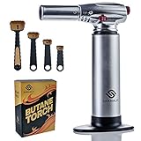 Sanmalfi Culinary Butane Torch and Measuring Spoons, Butane Blow Torch and Graduated Tools for Creme Brulee, BBQ and Baking