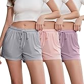 LYCY Pajama Shorts for Women, Soft Sleep Shorts for Women Lightweight knit Summer Pj Bottoms(Pack of 2&3)