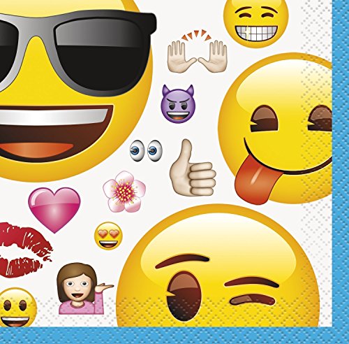 Emoji Tableware Party Pack with Dinner Plates, Dinner Napkins, Dessert Plates, Beverage Napkins and Cups PLUS Emoji Photo Props