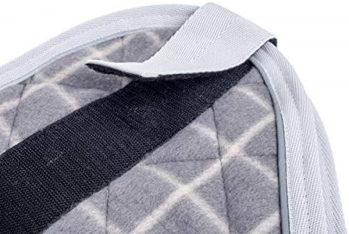 Petface Signature Check Pattern Quilted Dog Coat, 30 cm, Grey - Image 3