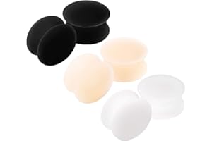 BANAVEGA KJM FASHION 6 x Black Silicone Double Flared Ear Stretcher Expander