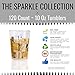 Exquisite Silver Plastic Cups Disposable, Clear Plastic Tumblers 10 Oz. 120 Ct. - Glitter Tumblers, Silver Glitter Cups Disposable For Party, Weddings, Cocktail Glasses & Wine Glasses