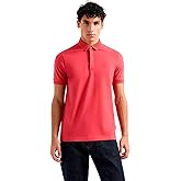 Armani Exchange Mens Solid Pique Circle Logo Polo