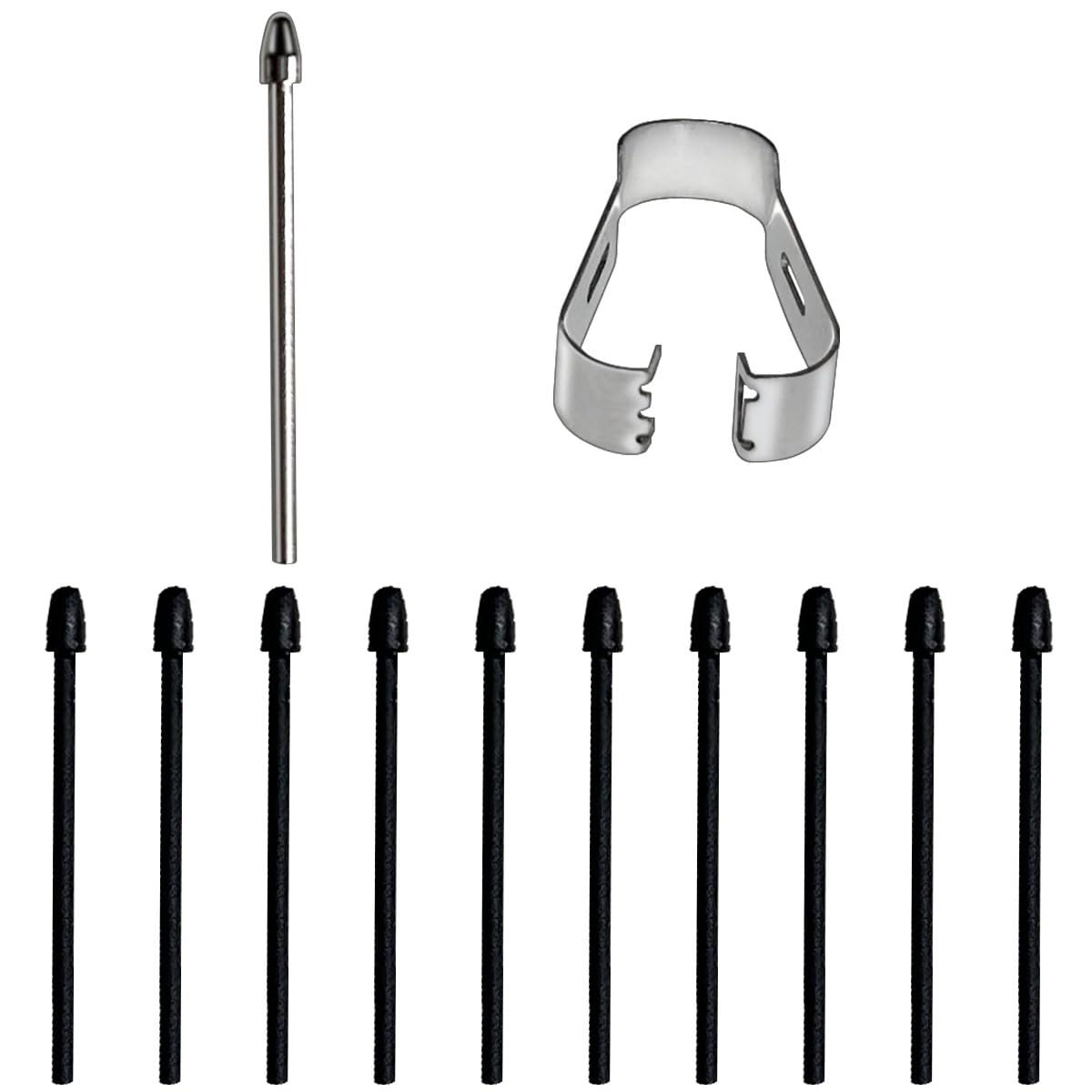 Photo 1 of MJKOR Pen Tips Replacement Compatible with Kindle Scribe Basic Pen, Pencil Nibs Compatible with Kindle Scribe Premium Pen (1 PCS Metal Tips, 10 PCS 2B Tips)