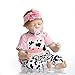 SanyDoll Reborn Baby Doll Soft Silicone 22inch 55cm Magnetic Lovely Lifelike Cute Lovely Baby Pink Sleeping Baby