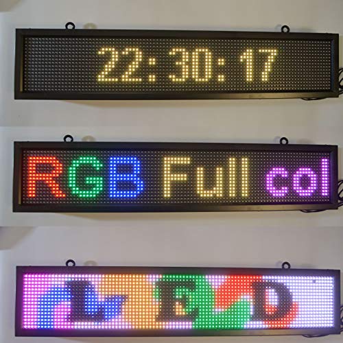 Outdoor WiFi LED Full Color Sign 40" x 8" with P10 Resolution and New SMD Technology and Integrated Power sipply. Brightest LED Sign on Market