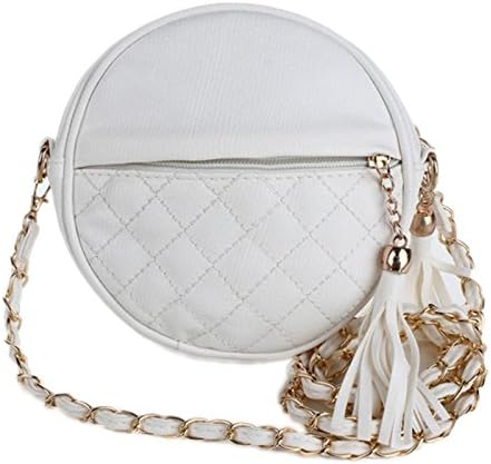 Top-Handle Women Tassel Chain Shoulder Bag Handbag PU Leather Sling Crossbody Bag