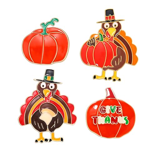 Thanksgiving Brooch Pin Autumn Fall Enamel Pins Pumpkin Turkey Lapel Pins Cute Cartoon Bags Hats Brooch Thanksgiving Costume Jewelry Gifts (Thanks Pin-4) at Amazon