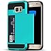 Galaxy S7 Edge Case, Anuck Slidable ID Card Slot Holder Galaxy S7 Edge Wallet Case [Credit Cards Pocket][Hard Shell] Shockproof Armor Rubber Bumper Case Cover for Samsung Galaxy S7 Edge - Light Blue